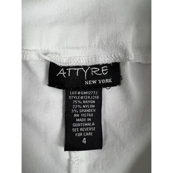 Attyre Pants Womens 4 White Pull on Embroidered Crochet‎ Cropped - Picture 12 of 13